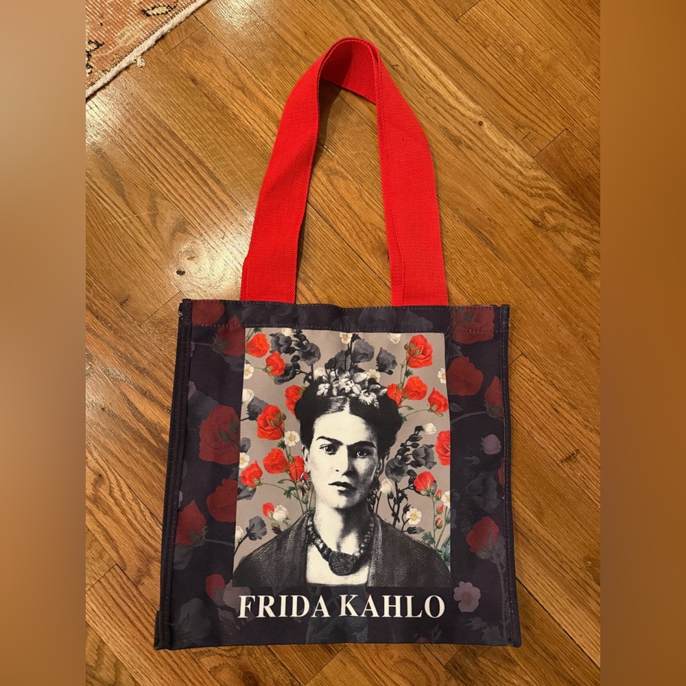 Frida Kahlo Red and Black floral Tote Bag